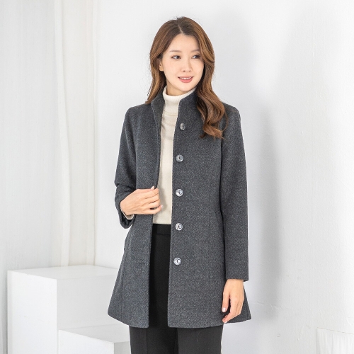 모슬린 엄마옷 차이나 무지 울모직 하프코트 5RTY11158 중년여성/50대/60대/70대/마담/빅사이즈/할머니옷/여자_이미지