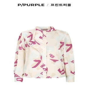  더아이잗 여성 러플 디테일 프린트 블라우스 IP3AOBL091