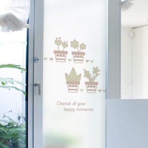 꾸밈 cj660-행복가득한화분_유리문시트지