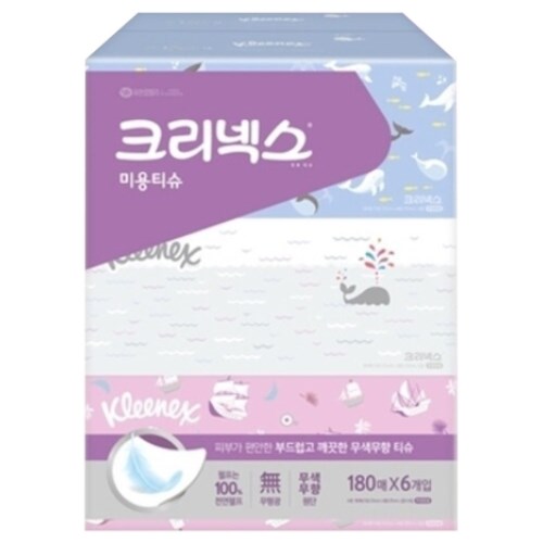 크리넥스 미용티슈 180매 (6입) (4팩(24입))_이미지