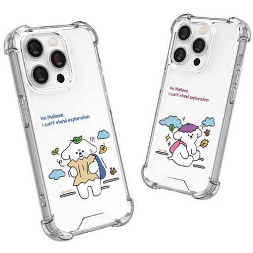 에스투비코퍼레이션 저스트포유 갤럭시S22 플러스 말티즈는 여행을 참지않아 투명방탄 강화케이스