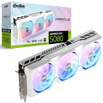 이엠텍 지포스 <b>RTX</b> 5080 MIRACLE WHITE D7 16GB