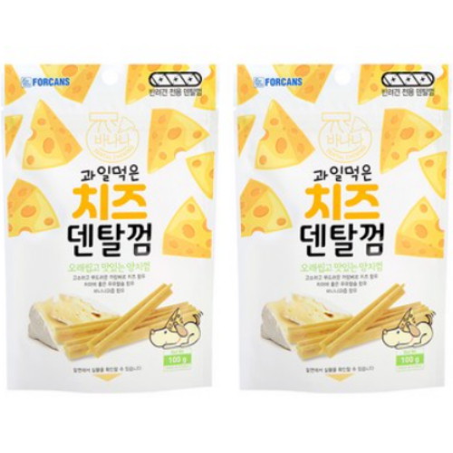 포켄스 과일먹은 치즈덴탈껌 바나나 100g (2개)_이미지