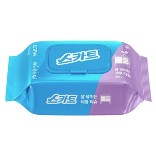 스카트 잘 닦이는 세정 티슈 캡형 80매이미지입니다. 누르면 해당 게시물로 새창이동합니다.