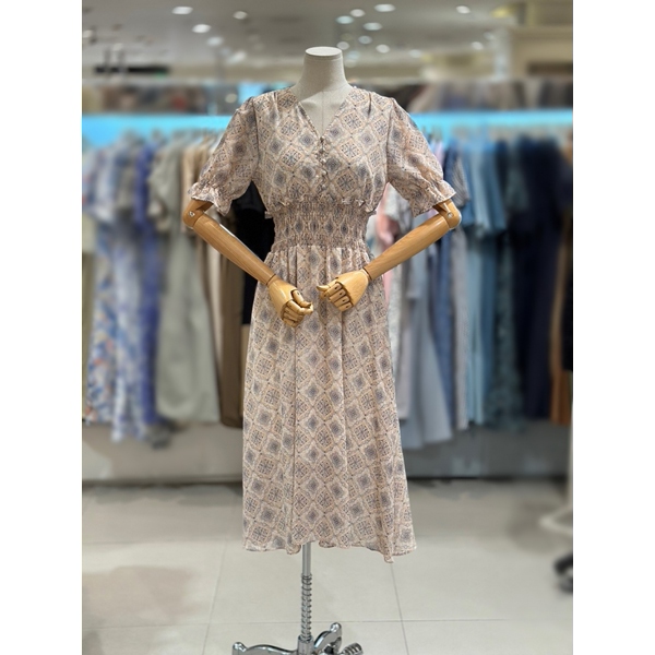 한국월드패션 오조크 콩단추 허리 스모크 원피스 FORMCOA544P