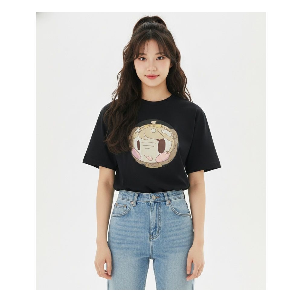 리바이브 SPAO 트릭컬 반팔 티셔츠블랙 SPRLG25U19