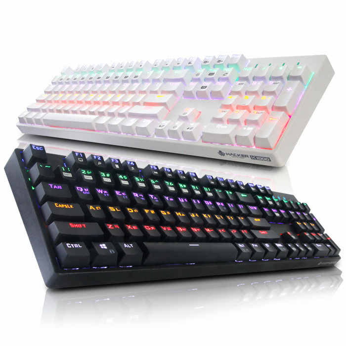 앱코 HACKER K1000 축교환 게이밍 기계식 (블랙, 청축)
