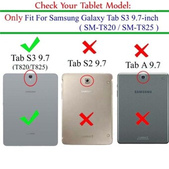 갤럭시 보호 보관용 탭 S3 9.7인치용 슬림 케이스 태블릿 <b>SM-T820</b> T825 T827용 라이트 스마트 커버 스탠