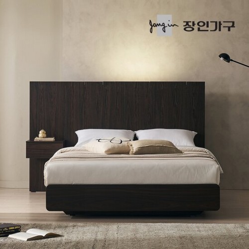 장인가구 까르뎅차콜 호텔 LED 침대 Q+400협탁