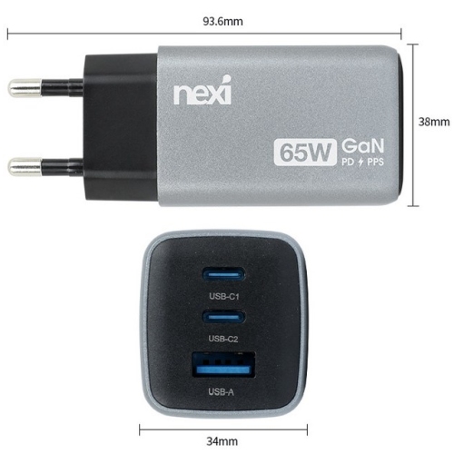 ������Ʈ��ũ NEXI PD PPS 65W 3��Ʈ GaN ������ NX1630