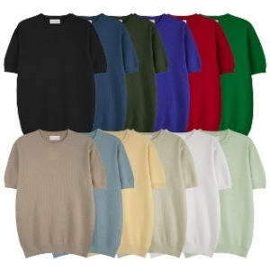 리빌모아 카인드 엠보 라운드넥 반팔 니트_SG1 KNH Q012 (블랙)