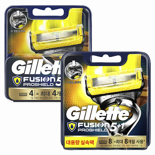 질레트 퓨전 프로쉴드 옐로우 면도날 (12개)