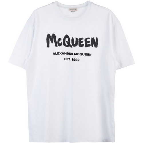 알렉산더 맥퀸 그래피티 반팔 티셔츠 659729 QZAD3 (0909, 화이트)_이미지