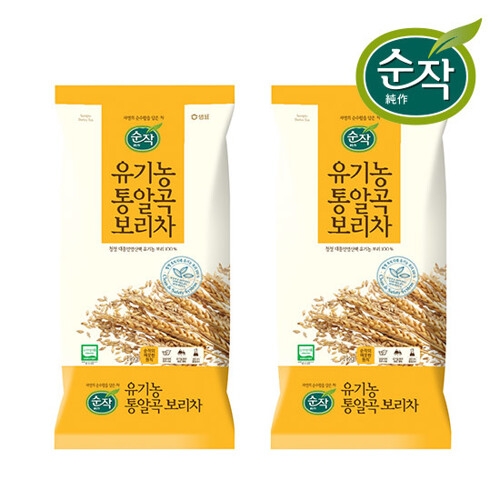 샘표식품 순작 유기농 통알곡 보리차 1kg (2개)_이미지