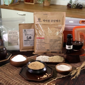동서 된장만들기 세트 7kg 메주,정제염,현미보리가루,생수,씨간장,보관통_이미지