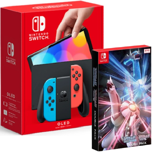 Nintendo 닌텐도 스위치 OLED 1인용 게임 패키지 (다이아몬드 & 샤이닝 펄 더블팩)