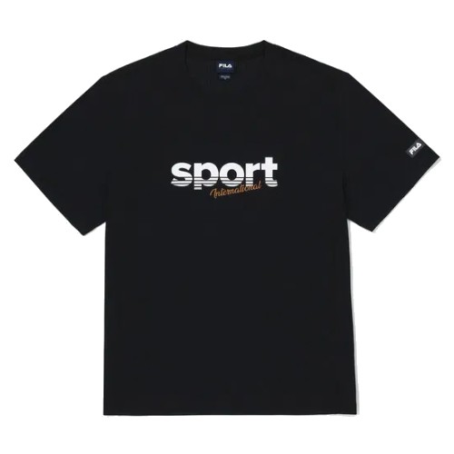 휠라 그래픽 프린트 절개 냉감 티셔츠 FS2RSG2191X_BLK