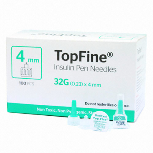 메덱셀 탑파인 인슐린 펜니들 32G 4mm (100개)_이미지