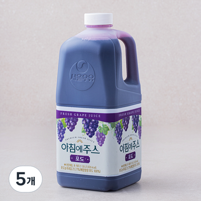 서울우유 아침에주스 포도 1.8L (5개)