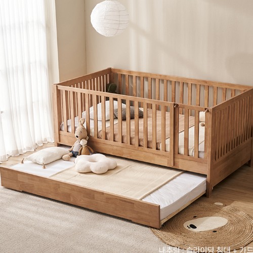 시몬 원목 어린이 2단 슬라이딩 데이베드 침대 SS+가드+도어