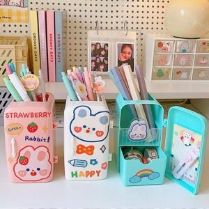 미니 냉장고 연필꽂이 펜 볼펜 색연필 꽂이 필통 스티커제공 캐릭터 책상 화장대 정리 다용도
