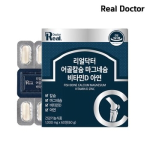 리얼닥터 어골칼슘 마그네슘 비타미D 아연 1000mg 60정