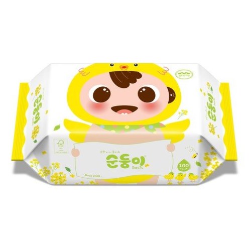 봄 신학기에디션 베이직 엠보싱 플러스 물티슈 리필형 100매