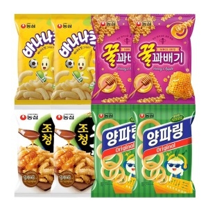 바나나킥 +꿀꽈배기+조청유과+양파링x각2 총8개