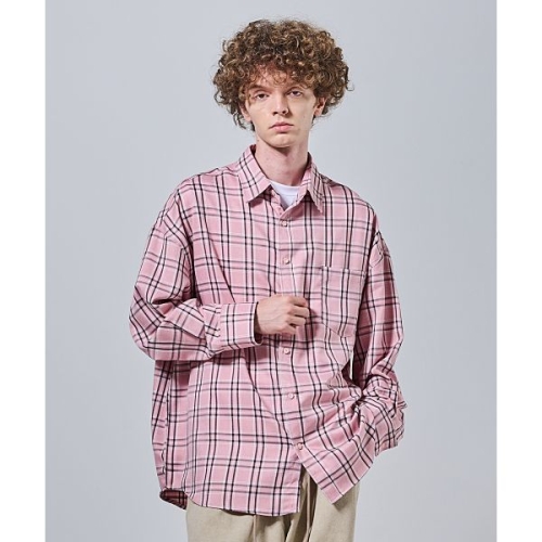서플라이서포트 아더피츠 플레스 오버 체크셔츠 핑크 1946218