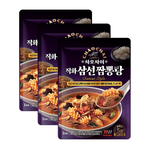 샘표식품 샘표 차오차이 직화 삼선짬뽕탕 450g (3개)