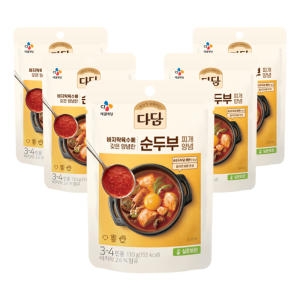 CJ 다담순두부찌개양념, 130G, 5개_이미지