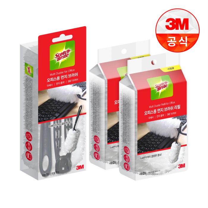 3M 스카치브라이트 오피스용 먼지 브러쉬 + 리필 (본품1개 + 리필5개)