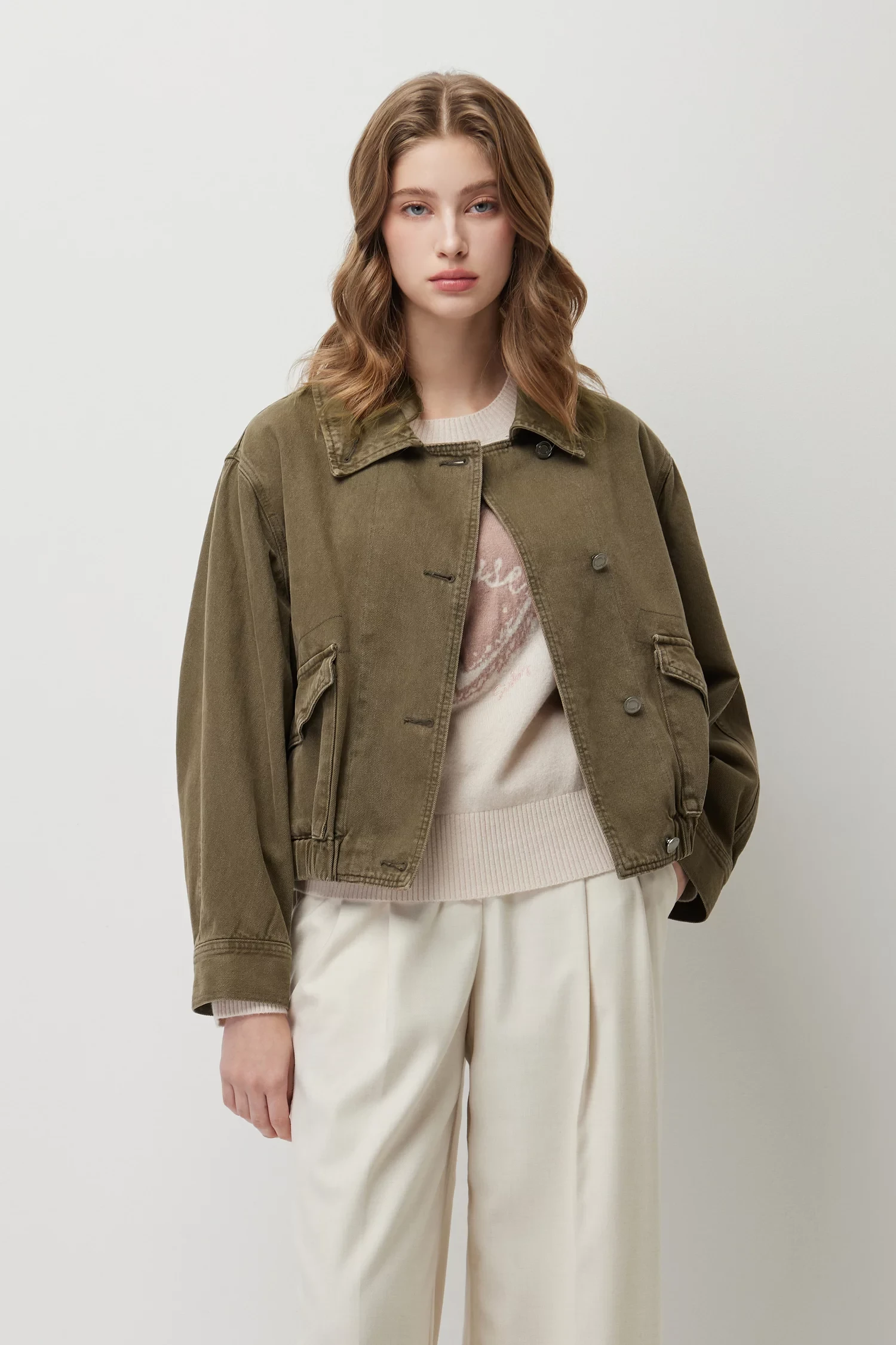SISLEY 여성 자켓 집업 매력적인 정사이즈 데일리템 SADK31561KA 44_이미지