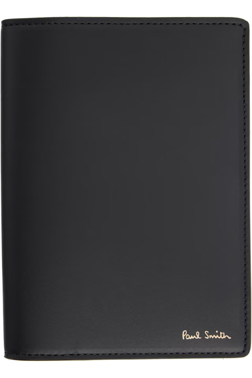 폴스미스 Black Signature Stripe Interior Leather Passport Holder 261260M162001