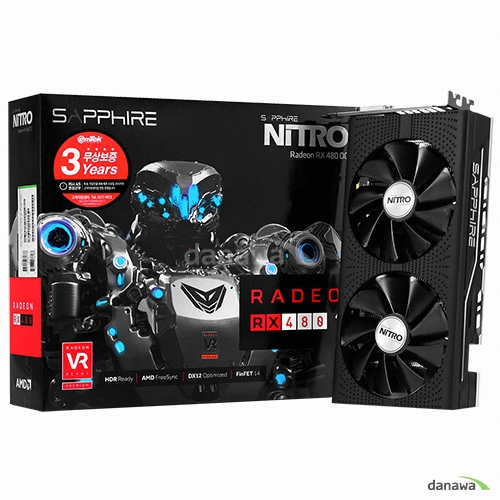 SAPPHIRE �󵥿� RX 480 NITRO OC D5 4GB Dual-X