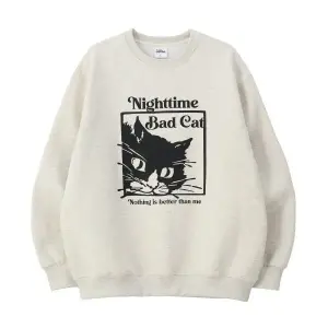 낫띵이즈베럴댄미 맨투맨BAD CAT SWEATSHIRT_oatmeal 147109 M_이미지