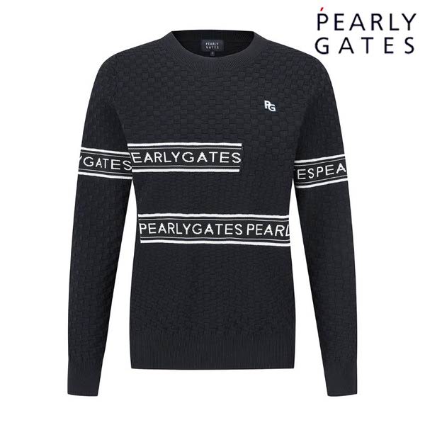 파리게이츠 로고 자카드 체크 짜임 니트 521D3SWA31_NA