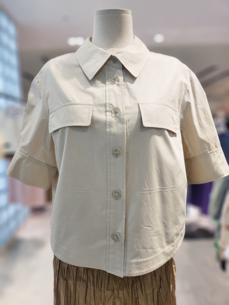 쥬크 여성 하프소매 크롭 셔츠_Z232MSC103_이미지