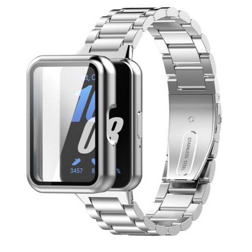 칸탐 갤럭시 핏3 풀커버 케이스 메탈스트랩 세트