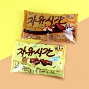 해태제과 자유시간 미니 오리지널1봉+아몬드1봉 /초코바 간식