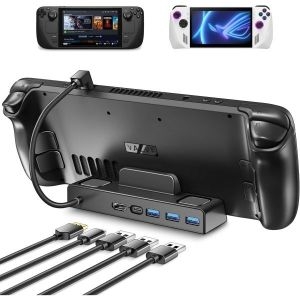 스팀 데크/ROG 얼리용 iVoler 도킹 스테이션 HDMI 2.0 4K60HZ의 5-in-1 허브 데크 도크 지원 PD 3_이미지