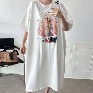 아이우먼 캣소녀루즈면롱원피스 MAU168M503 빅사이즈