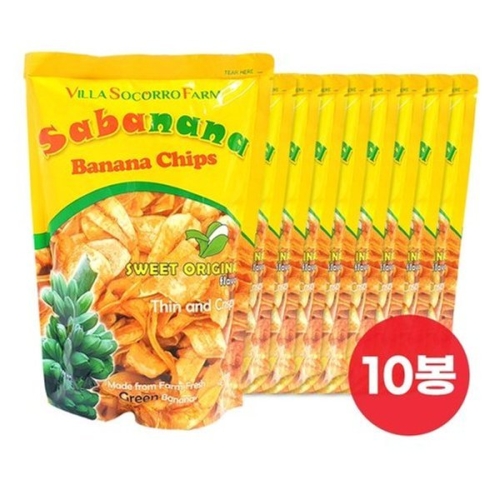VILLA SOCORRO AGRI-ECO 사바나나 바나나칩 100g (10개)_이미지