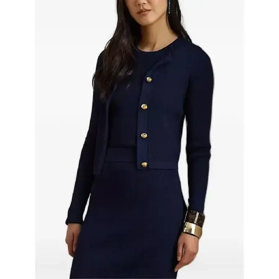 로렌 buttoned ribbed cardigan 200P08765001 T