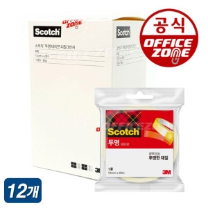 3M 스카치 550 다용도 테이프 리필 12mm x 20m (12개)