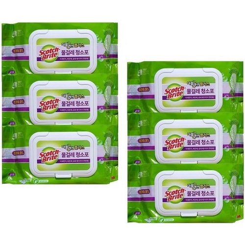 3M 스카치브라이트 더블액션 플러스 물걸레 청소포 표준형 20매 (6개)_이미지