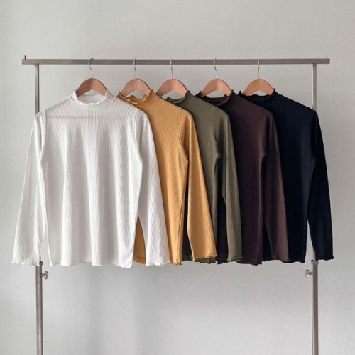 빅사이즈사랑해요 K282L309 골지반폴라물결긴팔티 BN 10974162