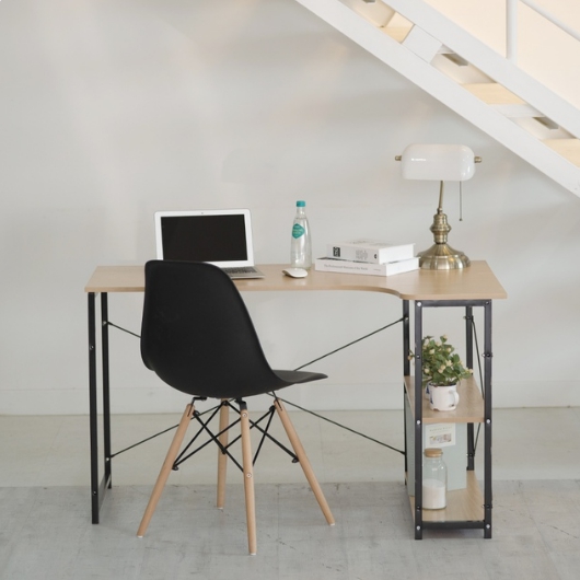 철제 우드 L형 책상