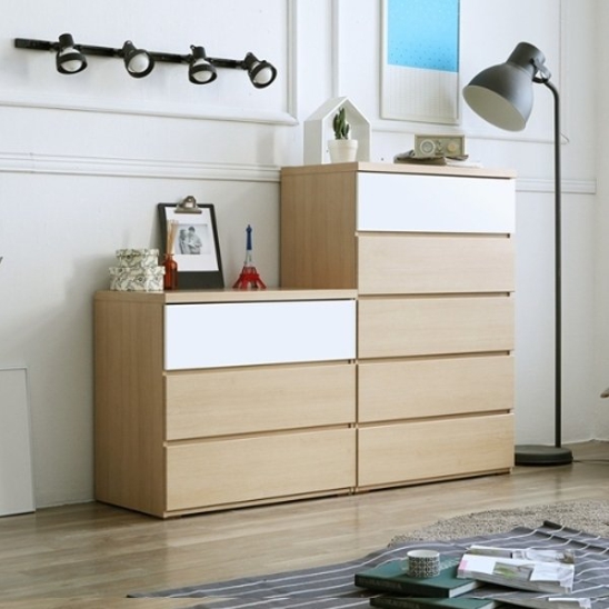 BIF보루네오 투톤 매치 서랍장 세트 D 1600