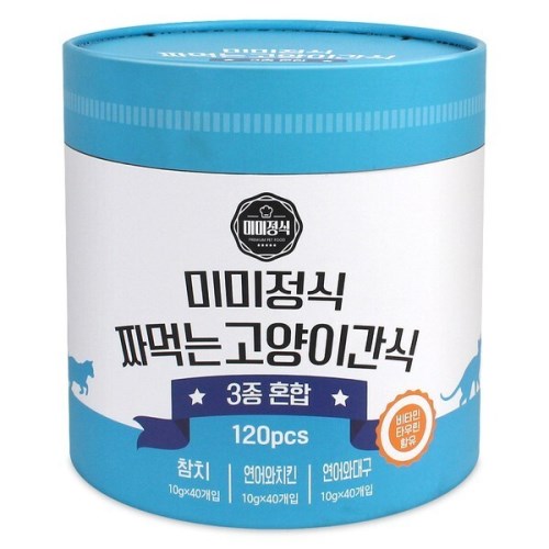 테비토퍼 미미정식 짜먹는 고양이간식 블루 1200g (10g x 120p)[1개]